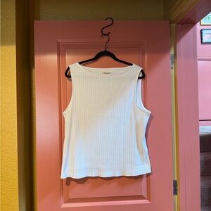 Madewell Cream Ribbed Knit Top